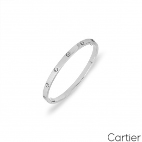 Cartier White Gold SM Love Bracelet Size 15 B6047415